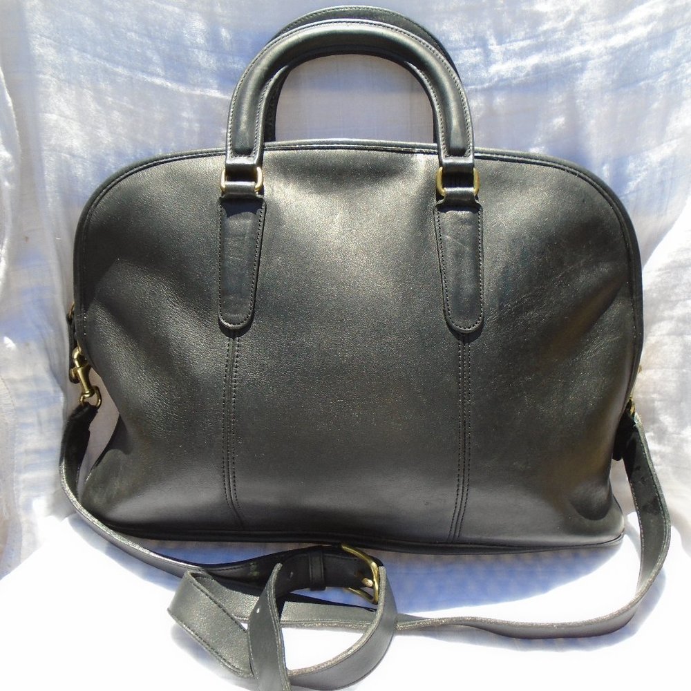Vintage Coach Leather Messenger Bancroft Brief Satchel Bag Black style C7C 5290